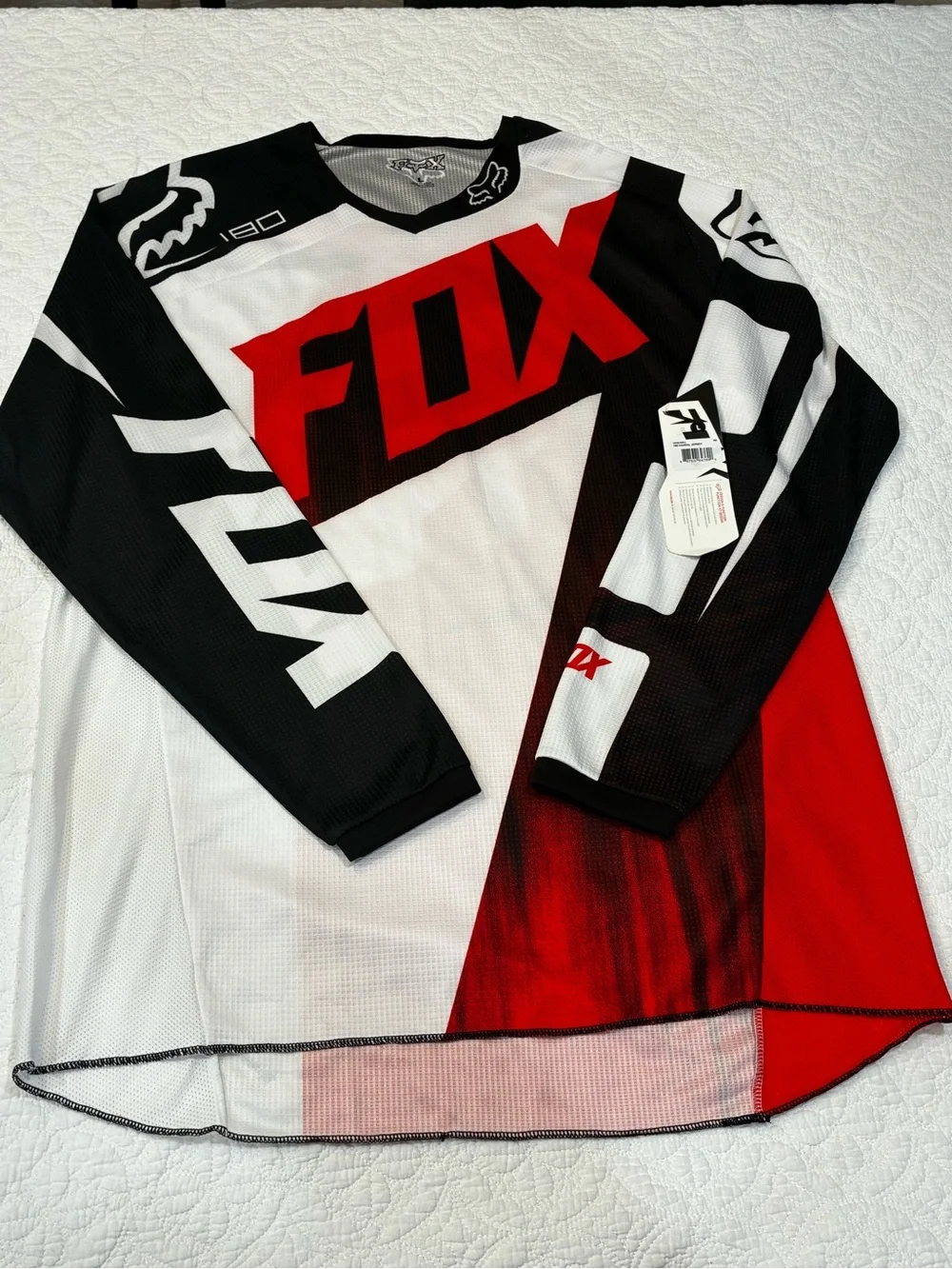 Fox Racing 180 Vicious Motocross Jersey Long Sleeve Large Red Black White